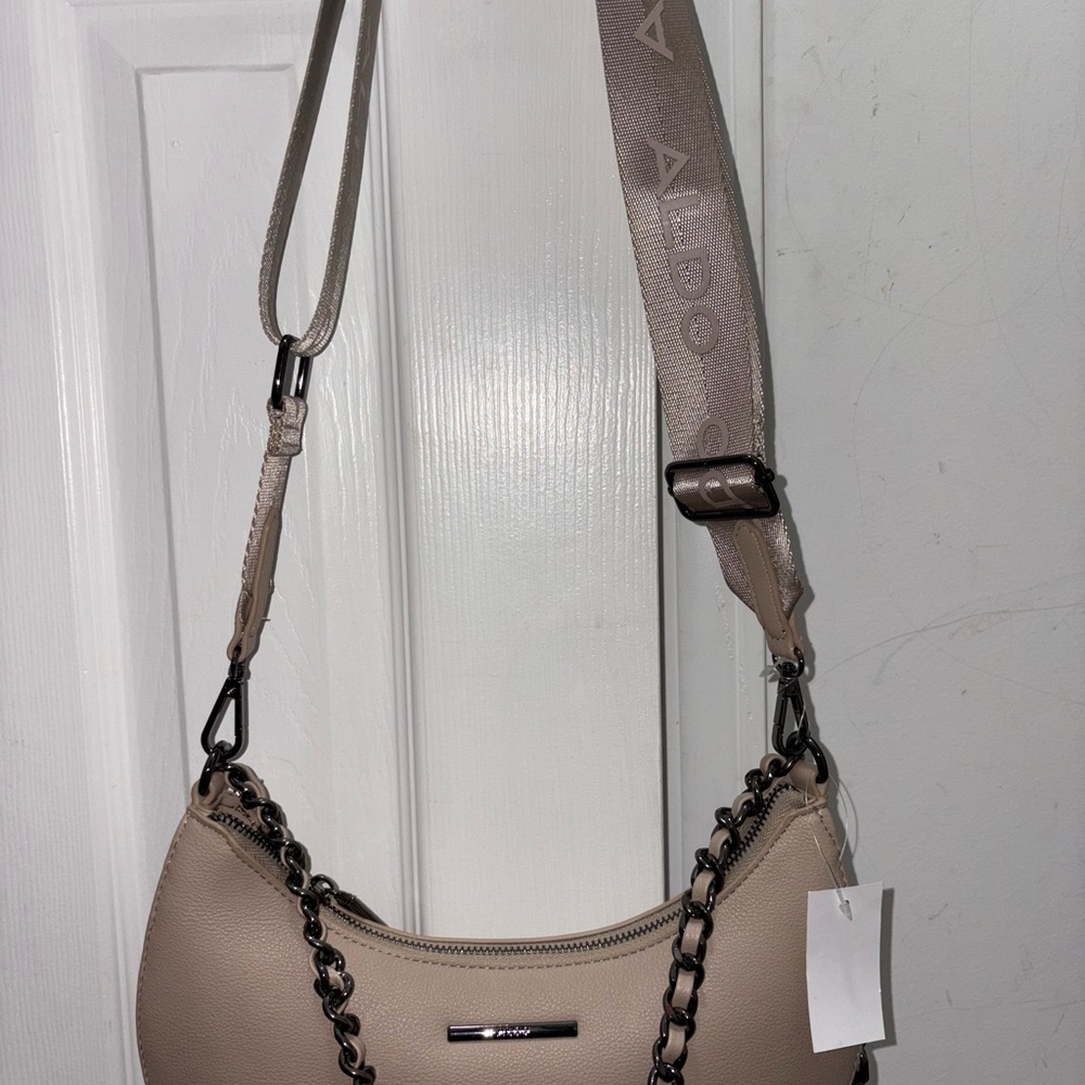 Aldo Tan Crossbody Bag with Chain Detail